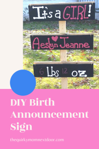 diy birth announcement sign