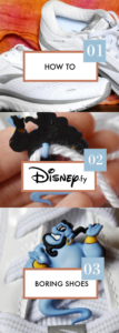 Make those comfortable but boring shoes into Disney shoes just in time for your trip to Disney World!
