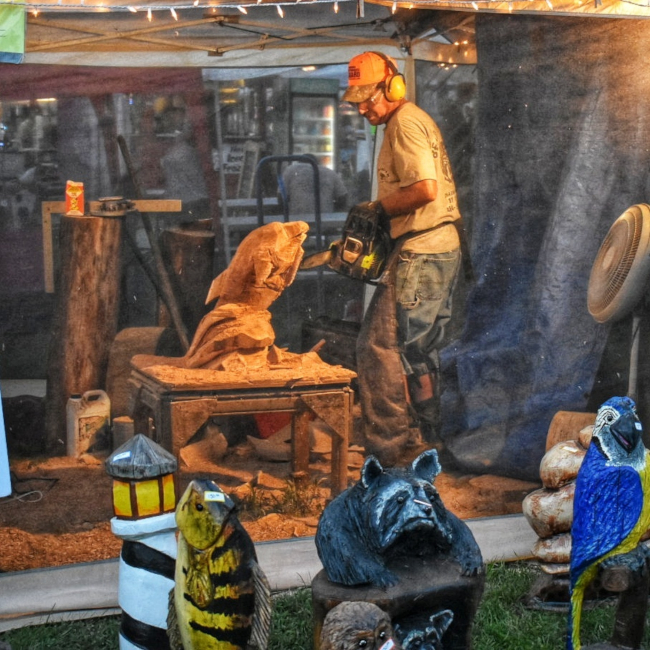 Chainsaw carving at the Carbon County Fair.